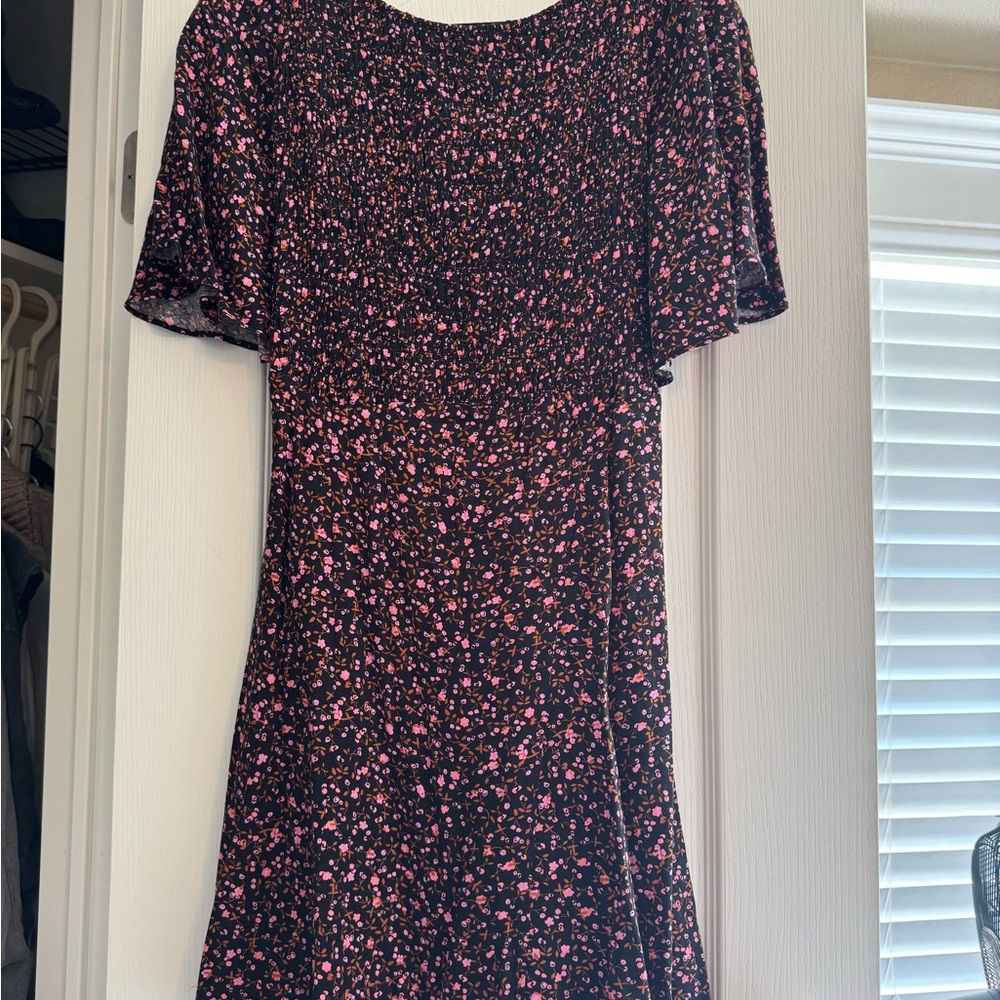 Free people NWT Floral Black and Pink Dress